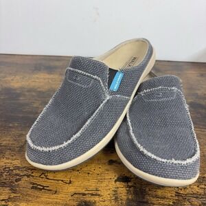 Gecko Man Walk Hero Canvas Slip On Loafers Mens Sz 9 Blue Arch Support Orthotics